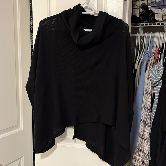 Free People Beach Black Cowl Neck Open Back Sweater - Picture 2 of 2